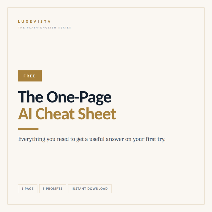 The One-Page AI Cheat Sheet cover